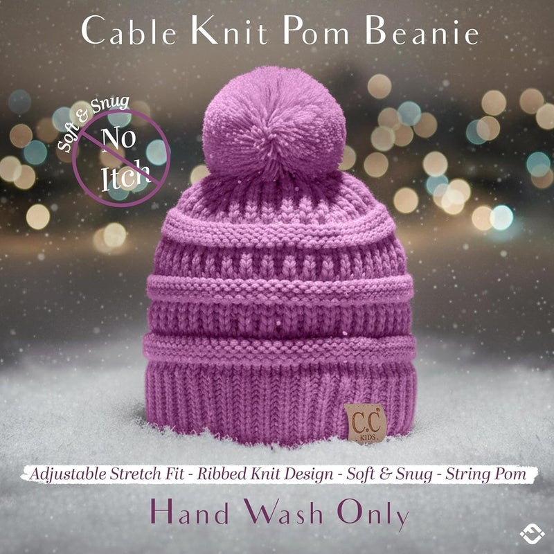 Funky Junque Toddler Pom Beanie – Kids Winter Hat for Ages 1–4, Baby Boy & Girl Knit Beanies, Warm Cozy Knit Snow Hats - Image 4